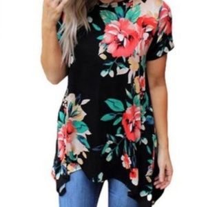 Melanie Floral Pattern Tunic Top